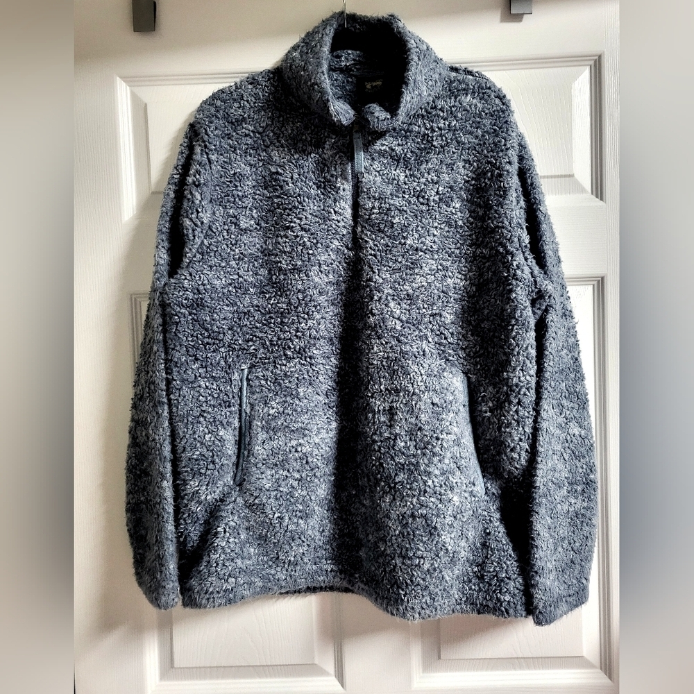 Stillwater Supply Co - Womens Blue Sherpa 1/2 Zip Jacket - Size XL